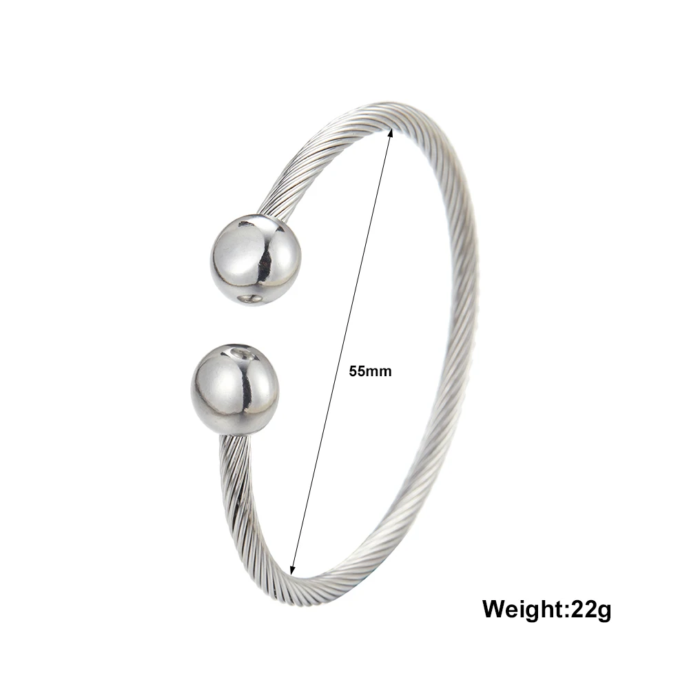 Bangle Gold Color Stainless Steel Bangle For Women Jewelry Round Ball Charm Women Cuff Bangles Men Bracelets bangle bracelet stainless steel bracelet