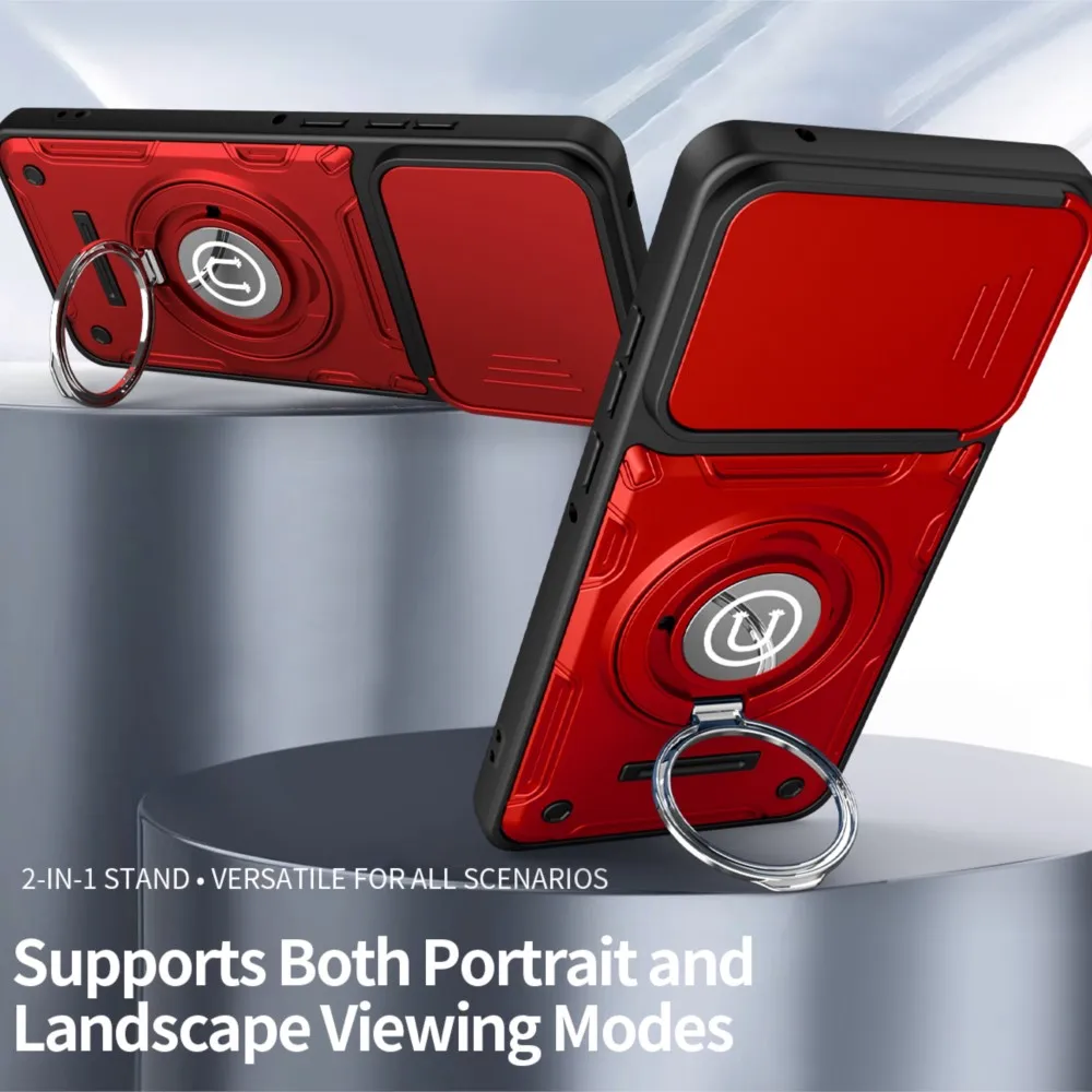 Magnetic Holder Armor Cover with Slide Camera Protection