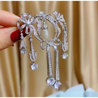 SUYU Classic Fashion Corsage Fringe Cubic Zirconia Imitation Pearl Suit Coat Pin 3