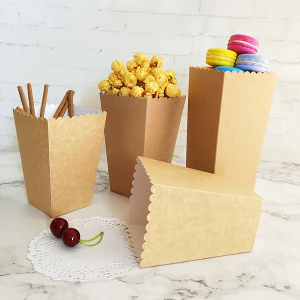 100 Cajas para palomitas y chuches. Kraft natural