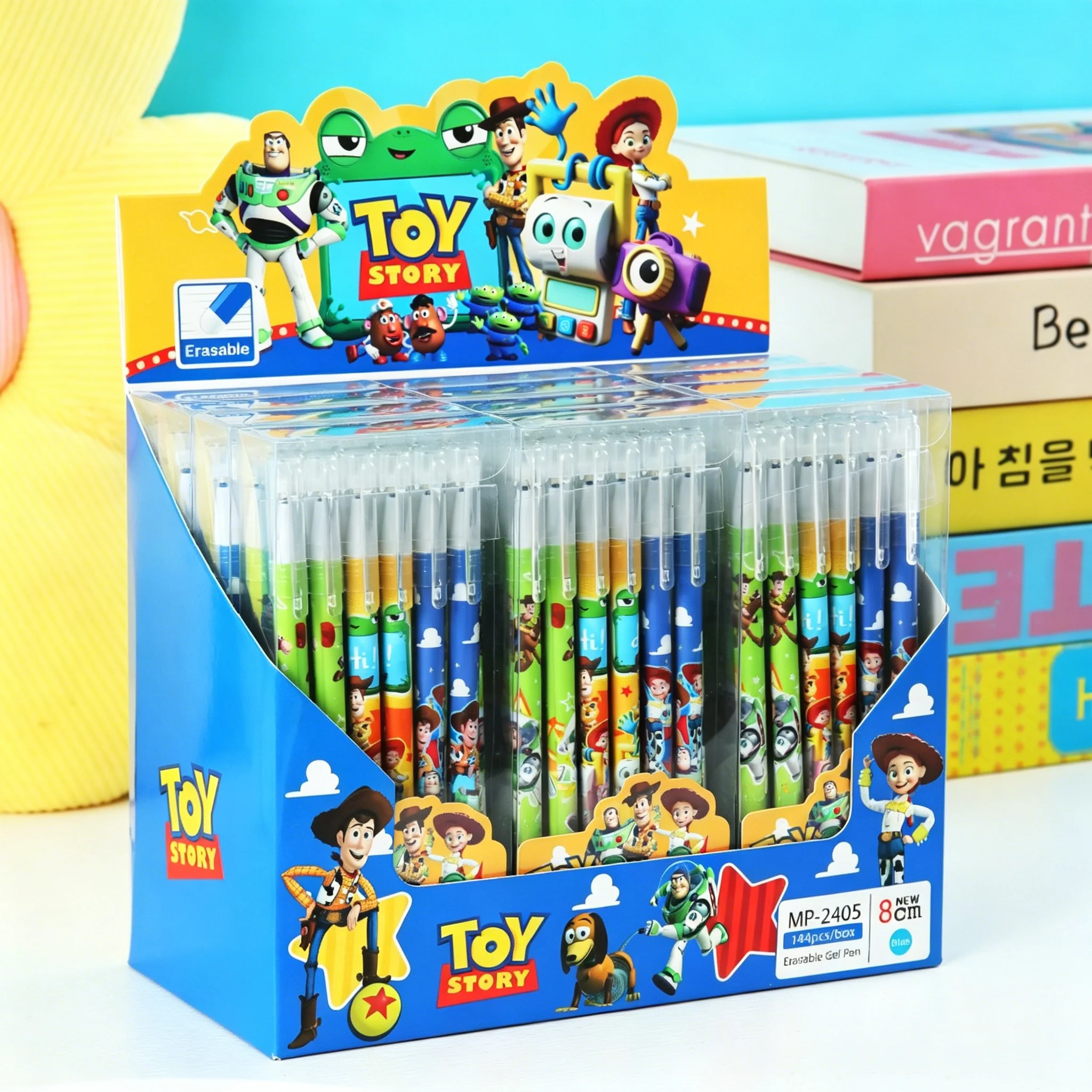 Set di 6/12/24 Penne Gel Cancellabili Toy Story, Inchiostro Blu, Punta Fine 0.5mm, per Studenti, Ufficio, Scuola, Regalo di Compleanno - immagine 4