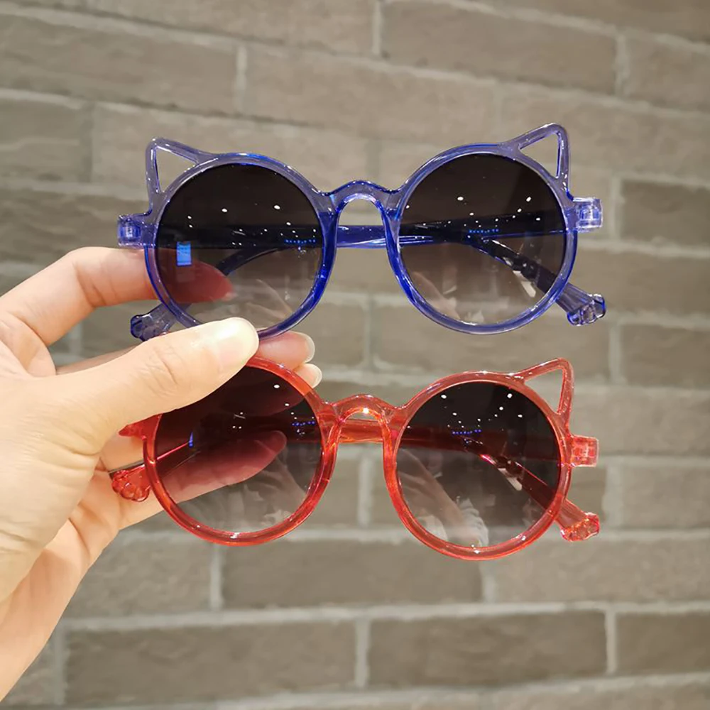 Kids fashion cat ear sunglasses Kids decorative glasses Cute baby sunglasses