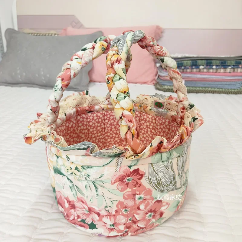 Sweet Floral Women's Bento Handbags Retro Patchwork Ladies Tote Shoulder Bags Retro Flower Female Storage Shopper Bag Purse