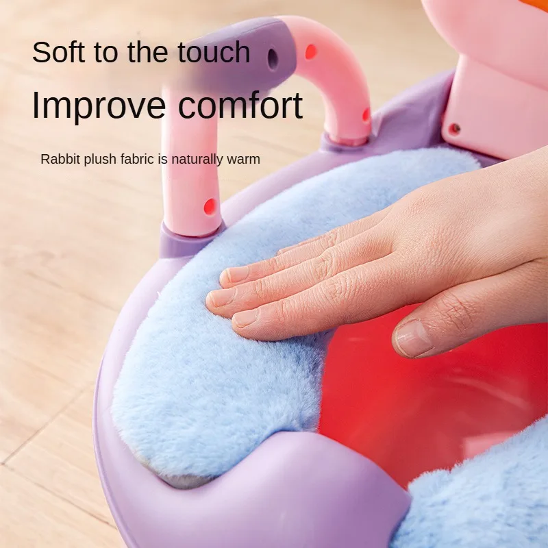 Universal Children toilet seat cover winter soft warm high grade plush cushion paste stain resistant household baby toilet mat 3