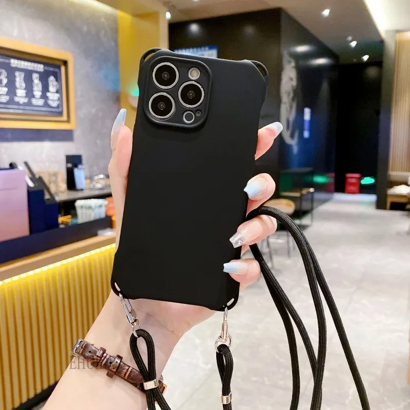 Shockproof Lanyard Case with Adjustable Crossbody Strap and Soft TPU Cover