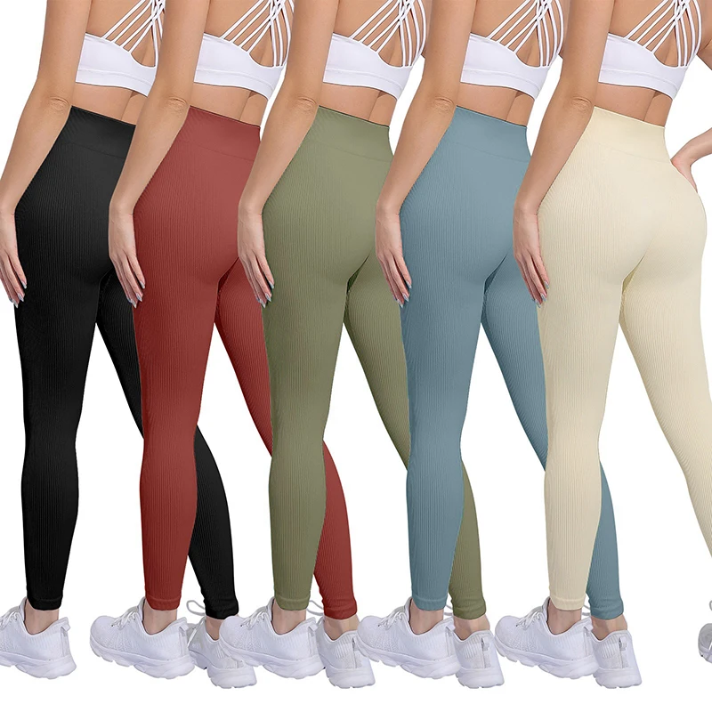 Womens High Waist Leggings Ribbed Compression Leggings Sexy Tights Plus  Size Leggings Tummy Control Tight Yoga Pants Blue at  Women's  Clothing store