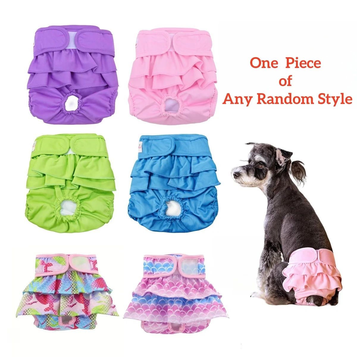 Pet Female Dog Diaper Washable Belly Band Reusable Cute Houndstooth Dress Sanitary Pant Diapers for Teddy Small Breed Dog