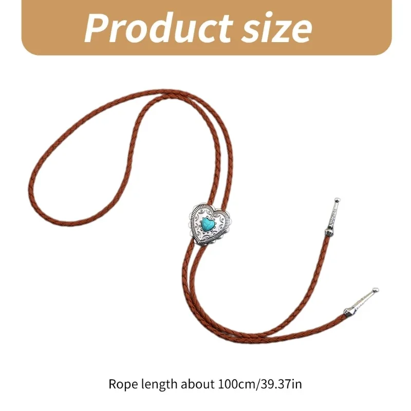 Vintage Plaqué Pentagramme étoile Bolo Cravate Western Punk Cowboy