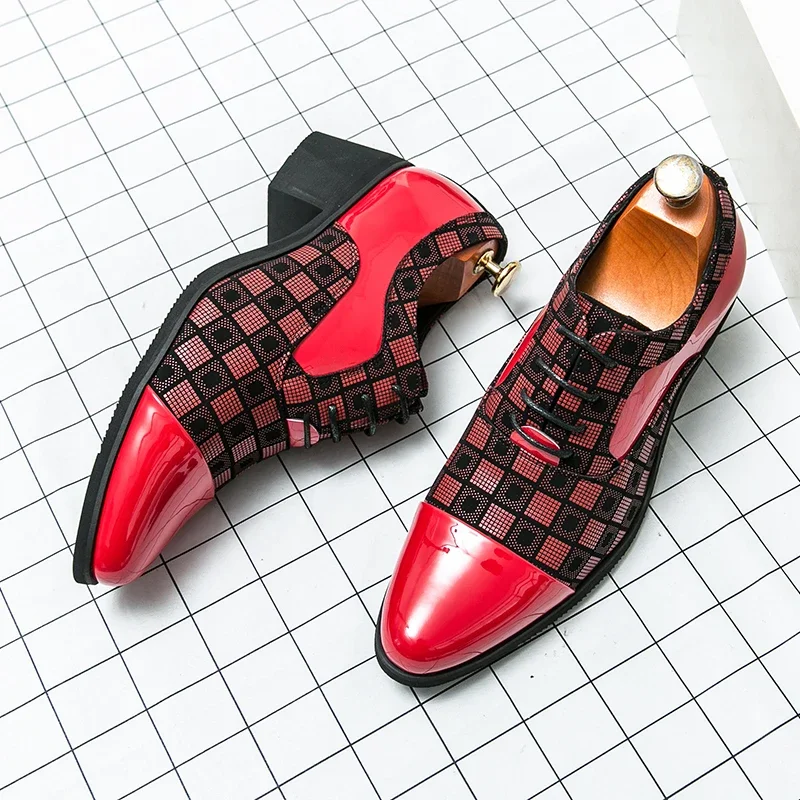 Leather Shoes Luxury Classic High Heels Men Leather Shoes Height Increasing Casual Wedding Party Dancing Shoes Men Spring/Autumn
