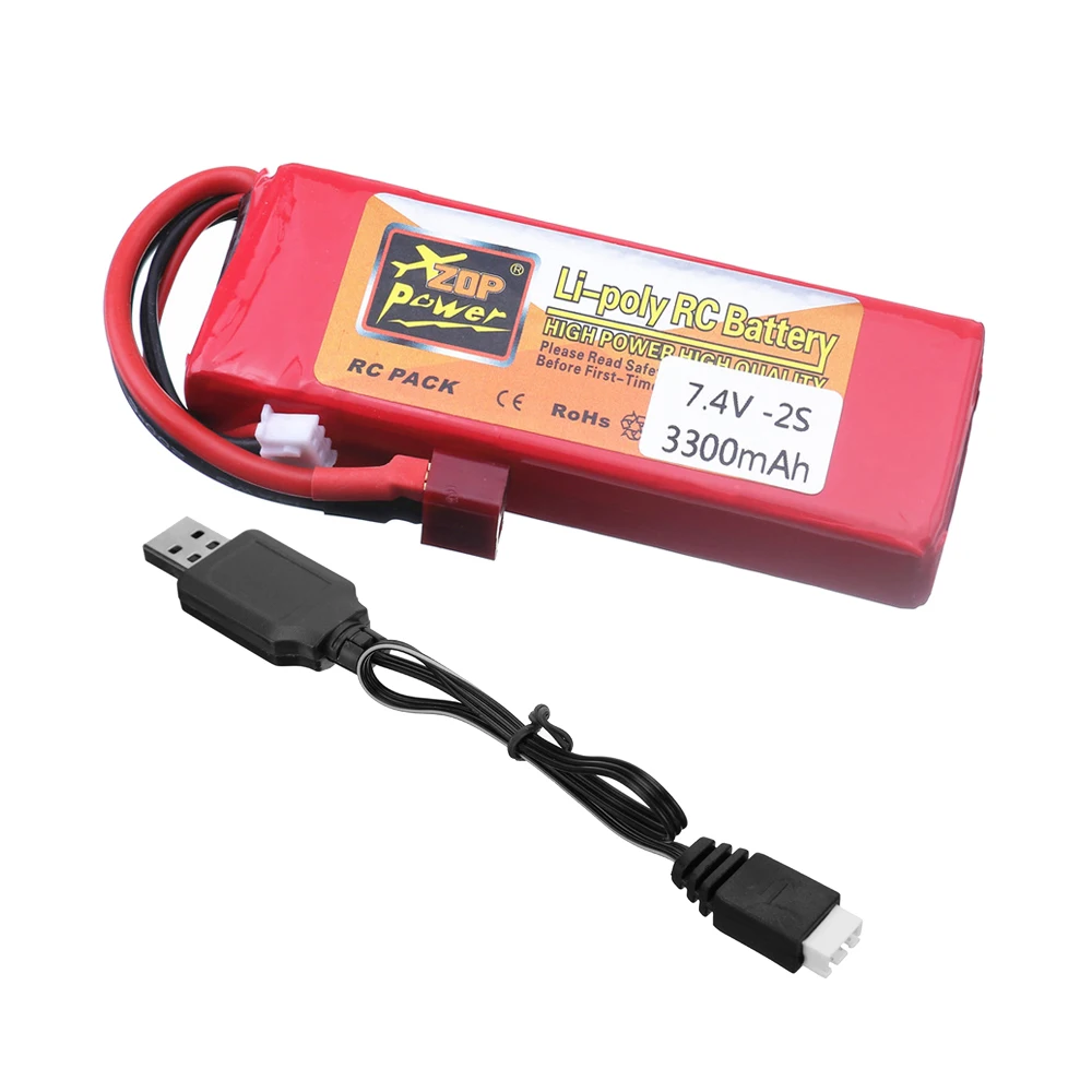 7.4V 3500mAh Lipo batteria per Wltoys 144001 12428 12423 RC ricambi auto 2s 7.4v batteria T spina per feiyue 03 Q39