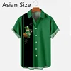 Simple St. Patrick's Day 3D Printed Shirts For Men Summer Casual Short Sleeve Lapel Button Shirt Loose Holiday Gift Blouse Tops 3