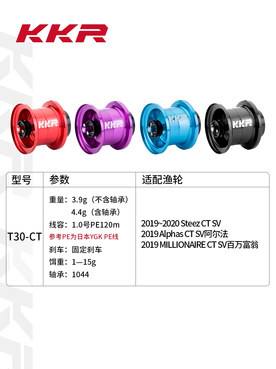 KKR spool T30-CT Modified Line Cup Steez/ALPHAS/Millionaire CT SV