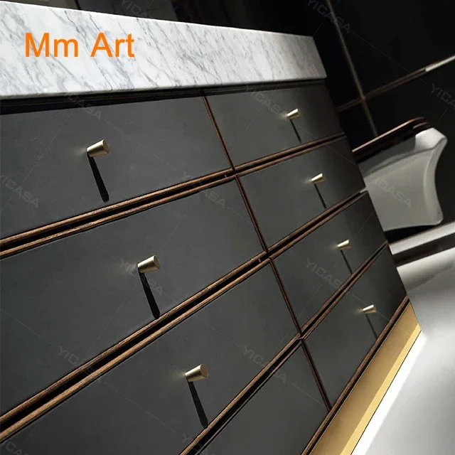 marble top grey wooden bathroom vanity