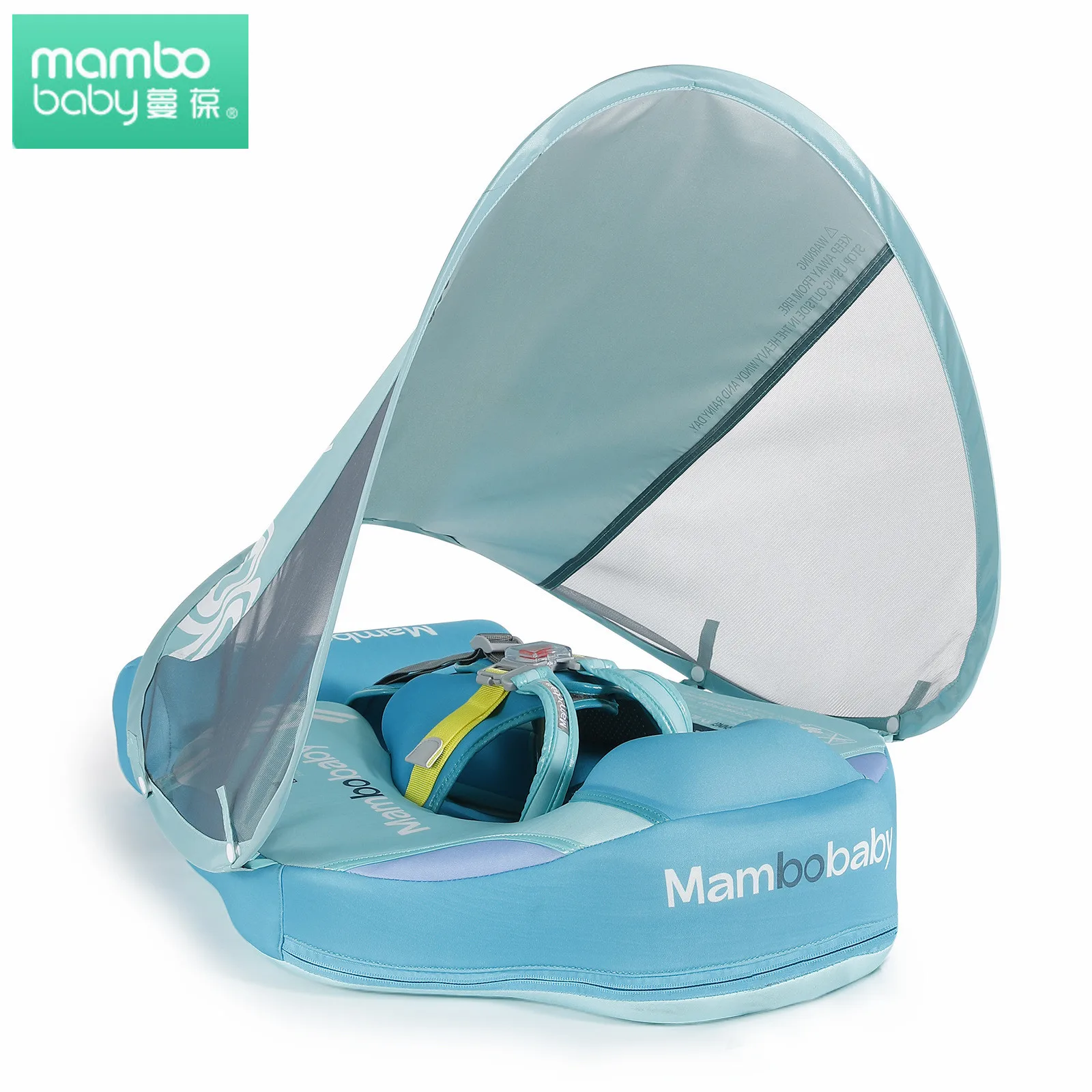 Baby Float Baby Pool Float with Canopy Mambobaby Baby Float Add Tai Non Inflatable Solid Leather swim Floats for Aged 3-24 Months