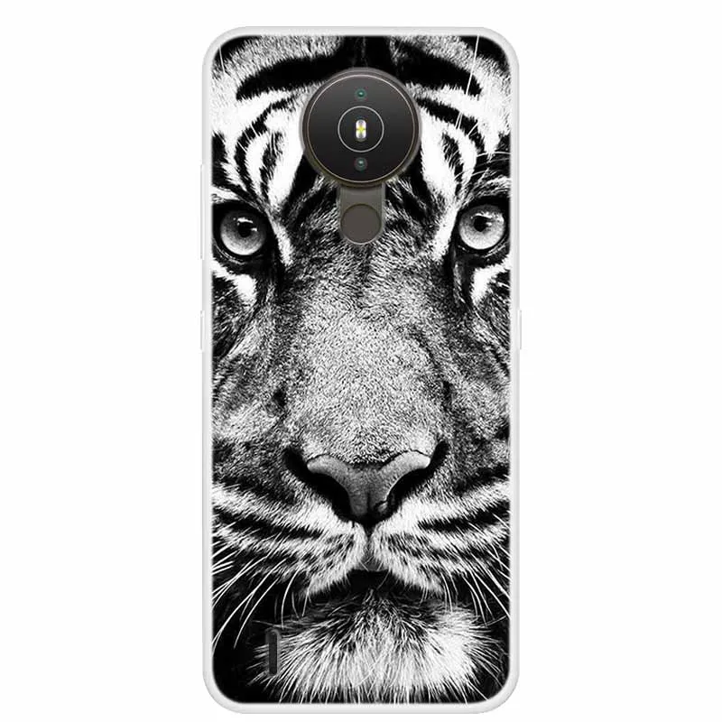 Wildlife Collection Soft TPU Silicone Phone Case - Clear Wolf and Lion Design