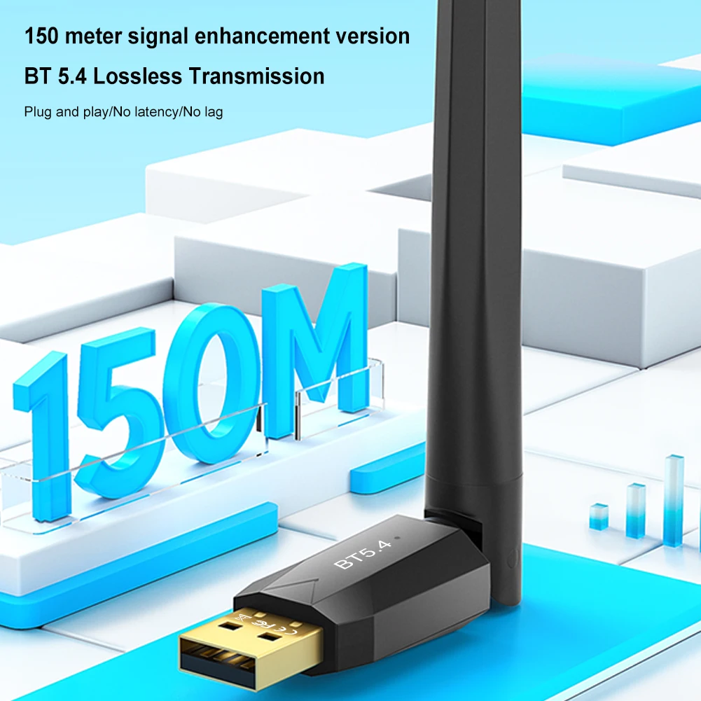 USB 블루투스 호환 5.4 어댑터, 오디오 송신기 리시버 어댑터, 음악 오디오 리시버 송신기용 드라이버 프리