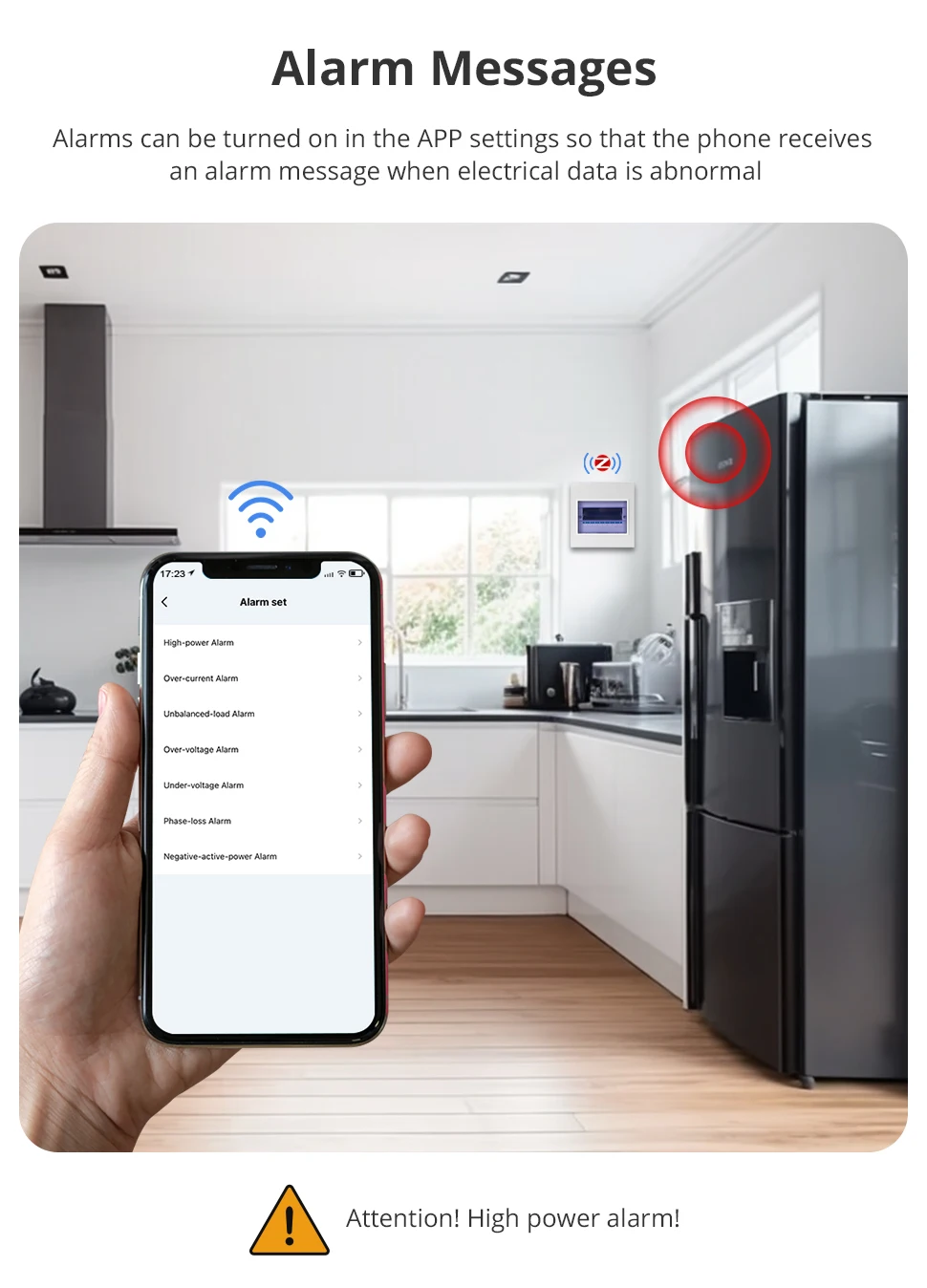 120A WiFi Smart Din-rail Energy Meter 3 Phase Power Monitor Withdrawable Connect