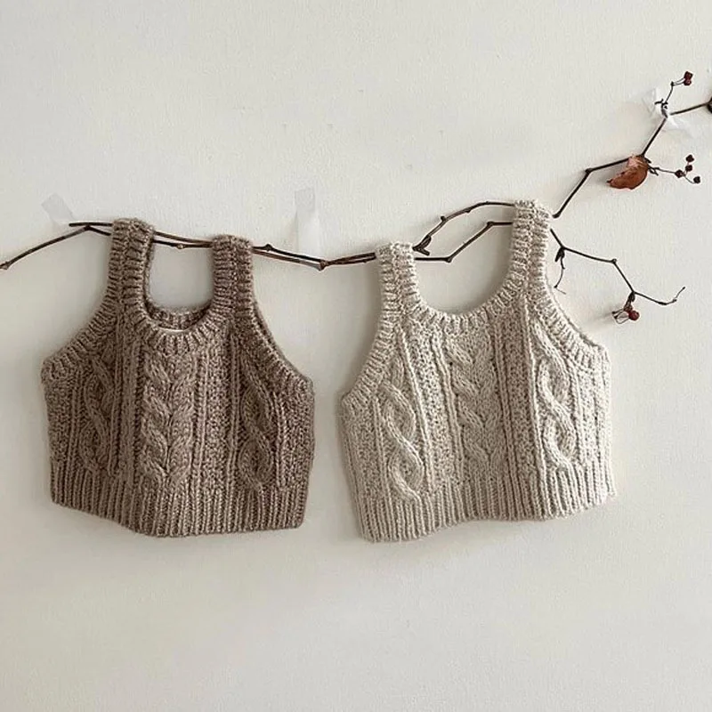 Children Vest Infant Baby Girl Knit Vest Sleeveless Sweater