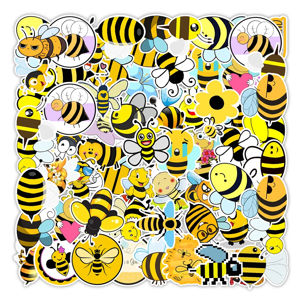 50 pieces Cute bee doodle stickers water cup notebook luggage refrigerator  decoration stickers - AliExpress