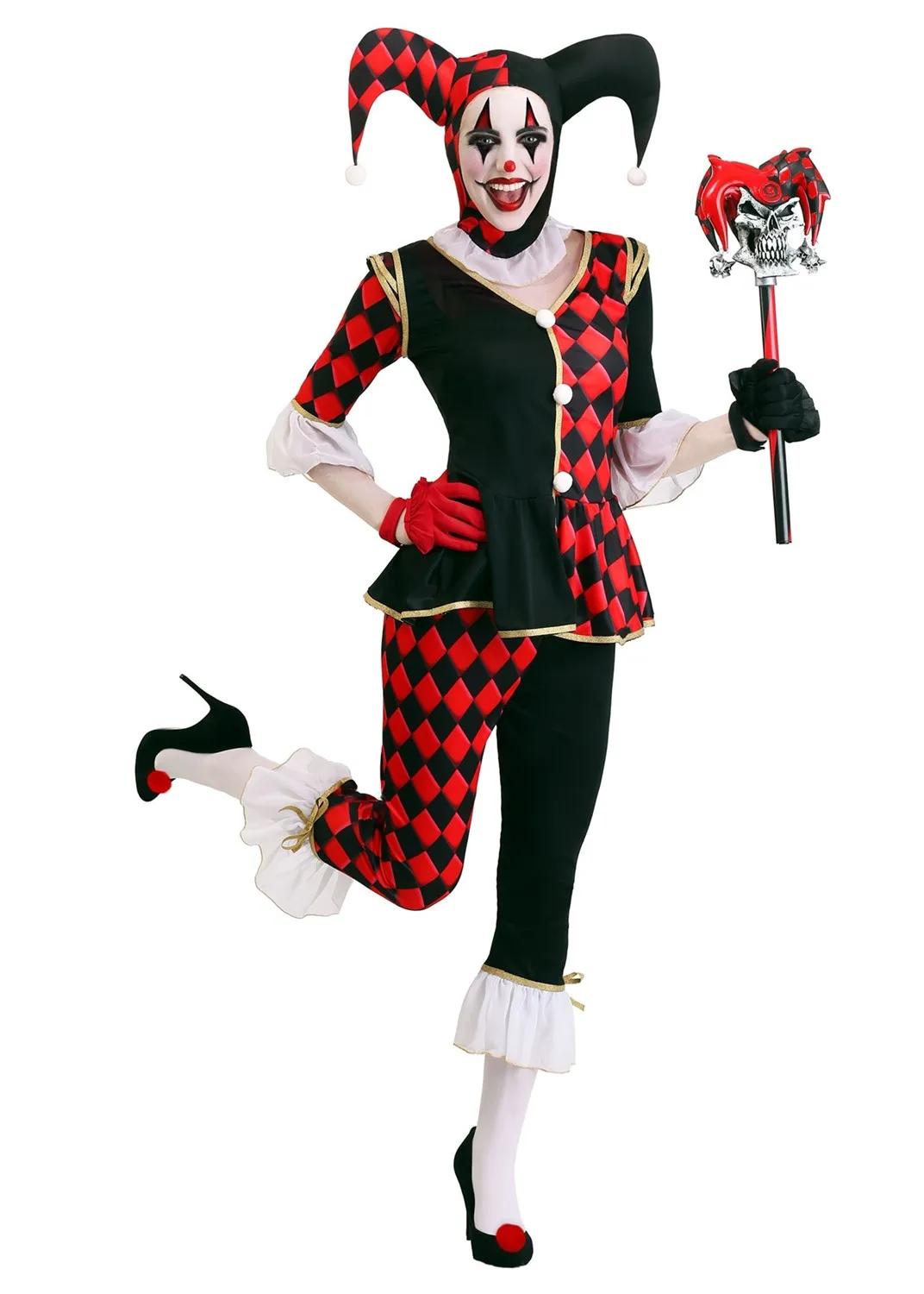 

Sexy Funny Circus Clown Cosplay Costume Halloween Purim Bloody Horror Killer Ghosts Joker Fancy Dress