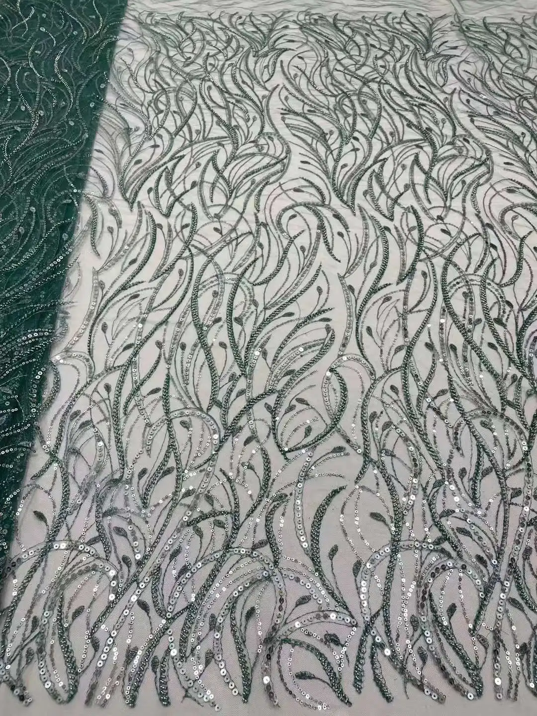 

High quality beaded design with bead embroidery French mesh yarn lace African Nigeria fabric For Evening dresses wedding