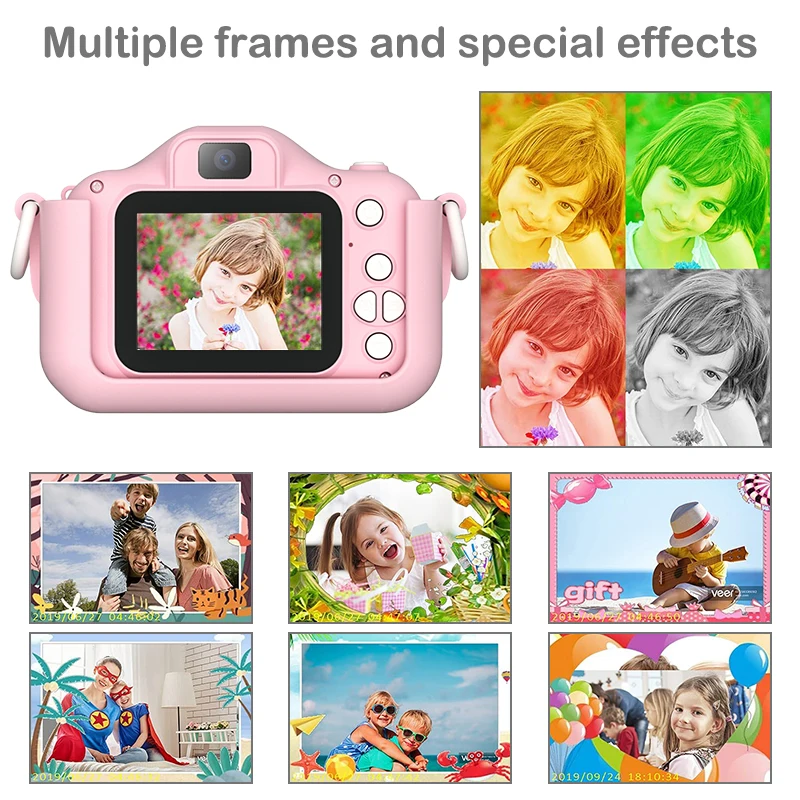 Children Cartoon Camera 1080P HD Taking Photos Videos Music Playback Baby Cartoon Toys Mini Camera Birthday Gifts Toys Outdoor digital camera wooden camera toys