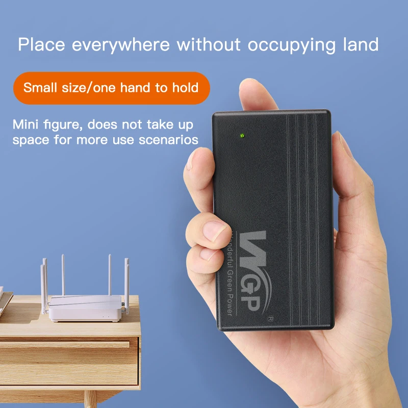 WGP Mini UPS DC Uninterruptible Power Supply Portable 18650 Battery Backup 12v 2A Double Router Modem Wifi 220V with Charging DC Power Supply Uninterruptible Power Supply Portable UPS Mini UPS