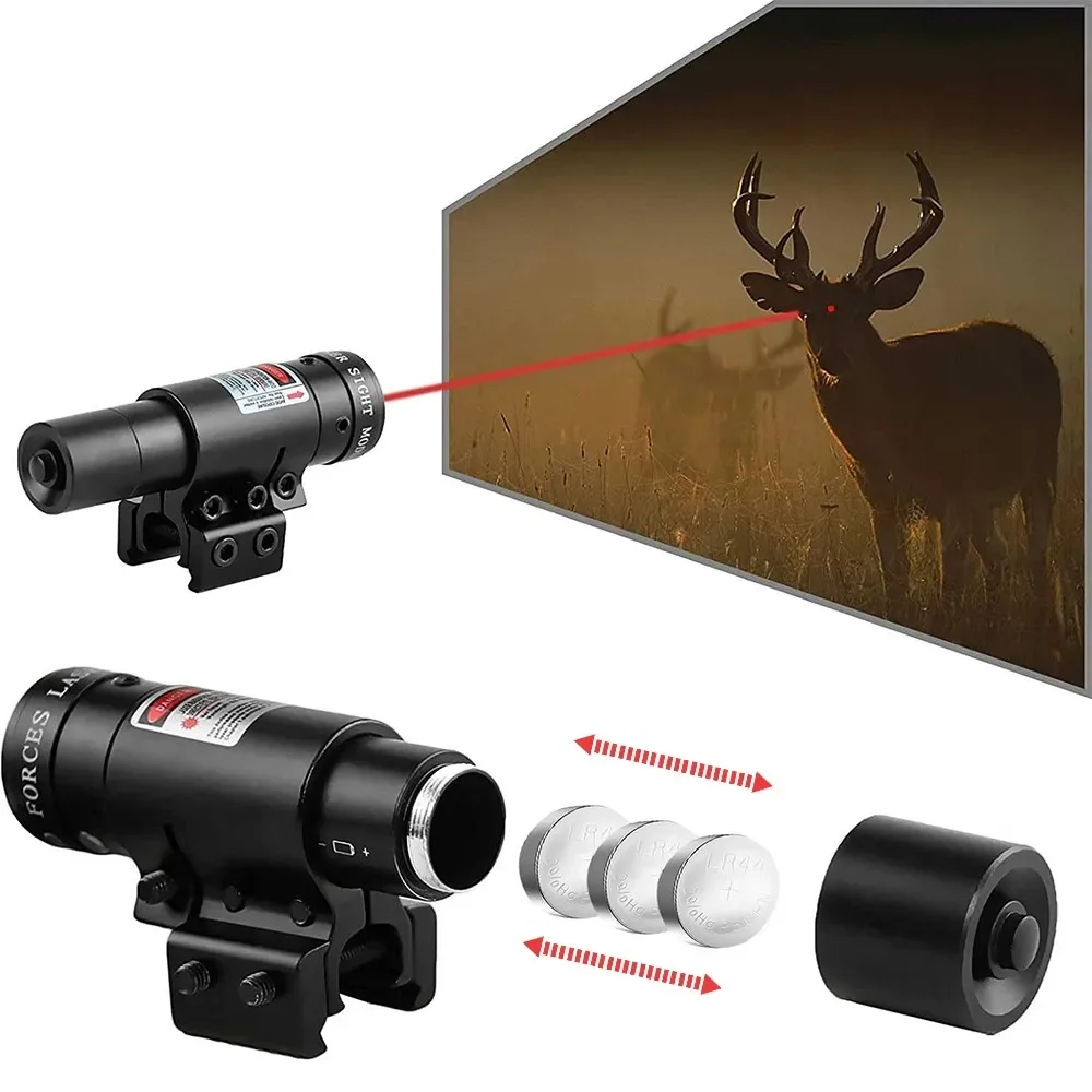 Compact Red Green Laser Sight Tactical Laser Sight Pointer Adjustable Pistol Rifle Gun with Rail Mount for Airsoft Hunting