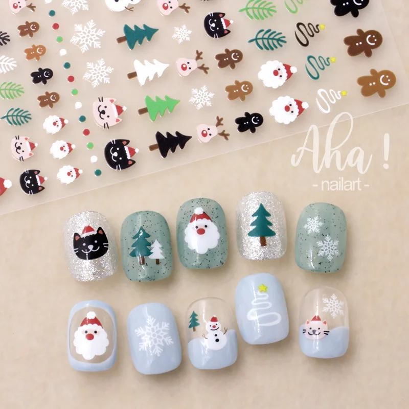 Nail Stickers Winter Christmas Atmosphere Snowman Snowflake Wapiti Self-adhesive Art Deco nail stickers nail art decoration nail decals