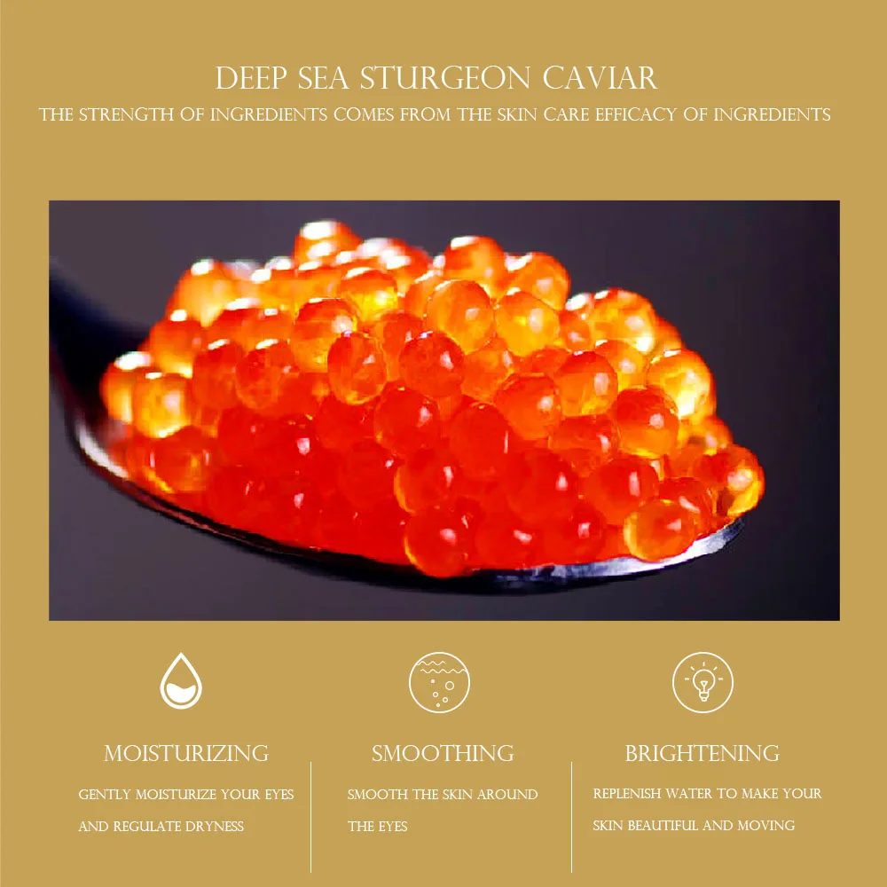 Gold Caviar Crystal Collagen Eye Mask Beauty Moisturizing Firming Puffiness Dark Circles Removal Eyes Care Eye Patches 3