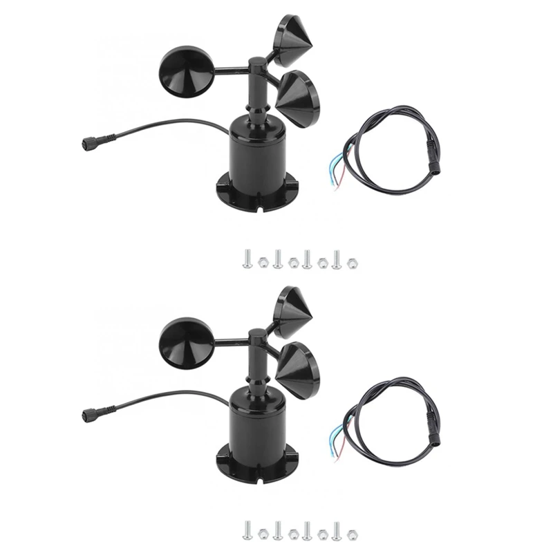 

4X 0-70M/S Wind Speed Sensor Environment Signal Output Pulse Type Three Cups Wind Speed Sensor Anemometer DC5-30V CNIM Hot