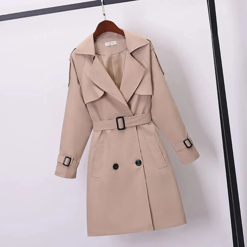

Windbreaker Jacket Womens Large Size Loose Casual Trench Coat Womens 2022 Spring Autumn New Long Fashionable Waist Overcoat