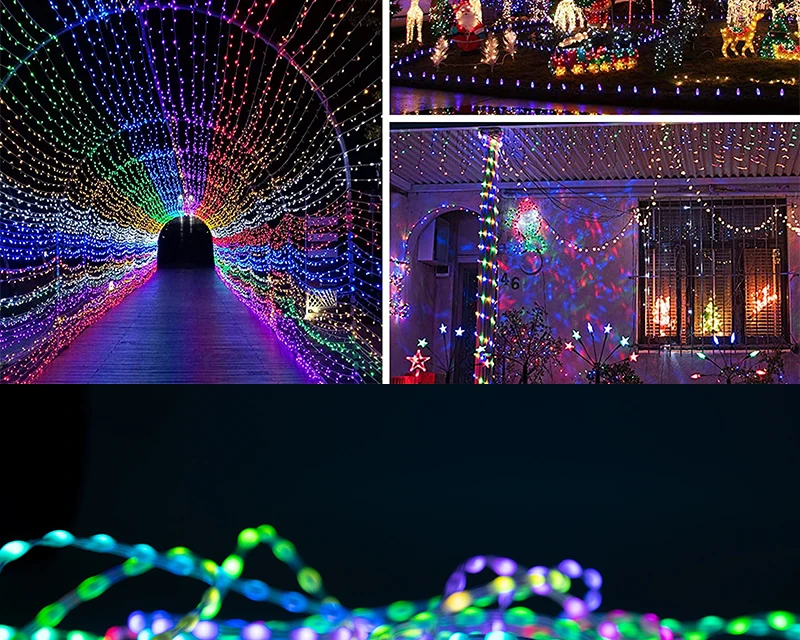 WS2811 LED Strip Lights Black Wire DC5V/12V 10M-100M 1.5cm-10cm Pitch RGB IC Addressable Pixel String Full Color IP67 3Pin