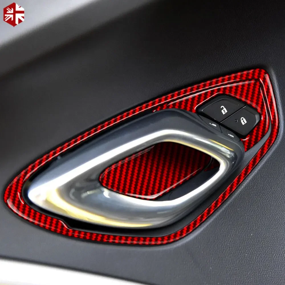 

6Pcs Carbon Fiber Door Handle Frame Cover Sticker Trim Sticker For Chevrolet Camaro 2016-2020 Accessories