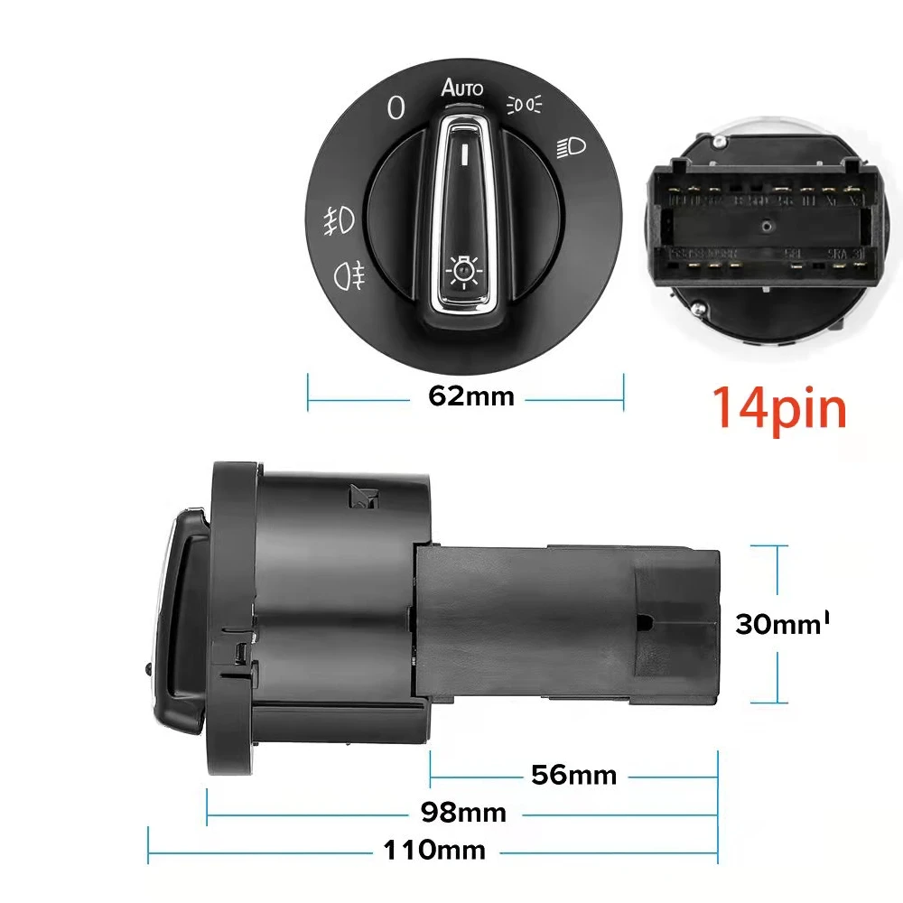 AUTO Headlight Head Lamp Switch 2021 New Light Sensor Upgrade Module For VW Golf Jetta MK5 6 Tiguan Touran Passat Polo Bora