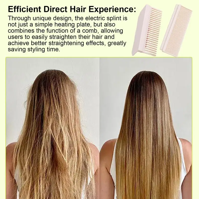 Flat Iron Comb Barber Hair Comb for Straightening Hair Straightening Lazy Tool with Dense Teeth for Home Dormitory Travel