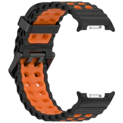 Ocean Silicone Sport Band - Comfortable Wristband Strap for Smartwatches (Black - Orange)