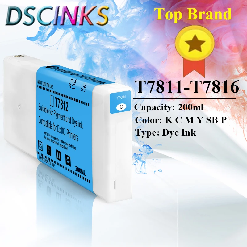 Printer Supplies Ink Cartridge Inkjet Ink Cartridge 1PC T7811-T7816 DX-100 Ink Cartridge Dye-based Ink For Fuji Frontier-S DX100 DX 100 Printer T7811 T7812 T7813 T7814 T7815 T7816