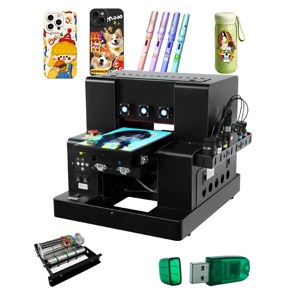 

Direct Inkjet Print PVC Card ID Card Making Kits Printer A4 size led XP600 uv printer flatbed bottle printer