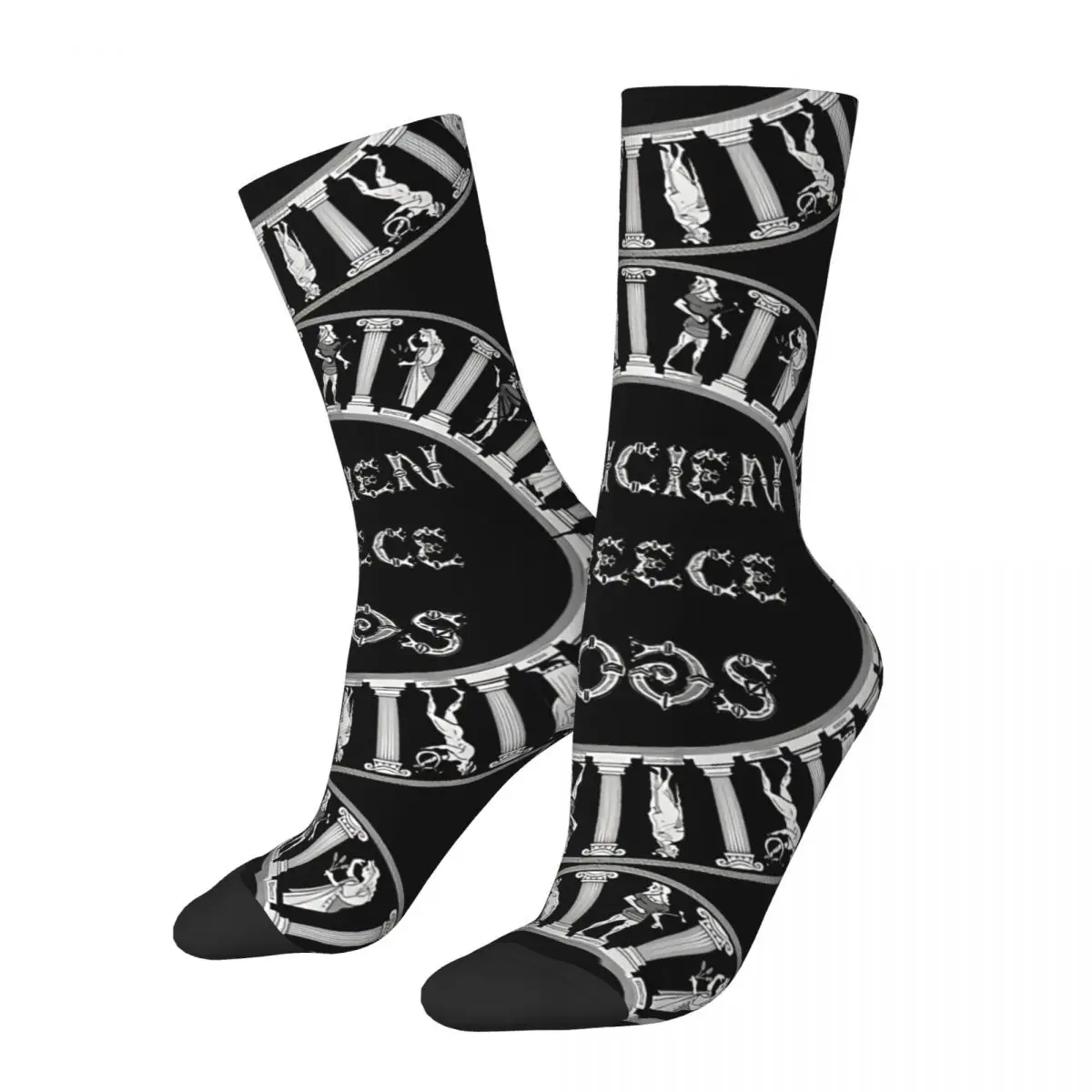 

Funny Happy Men's Socks Greek Mythology Gods Vintage Harajuku Ancient Roman SPQR Hip Hop Crew Crazy Sock Gift Pattern Printed