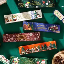 Long Boxed Stickers Christmas Story Series Stationery Holiday Decoration Hot Account Stickers Stamping Hand Styles Diy W6u6