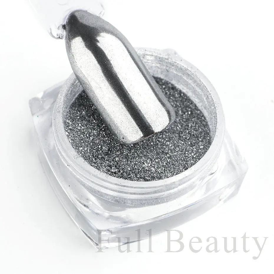 Nail Mirror Glitter Powder 2 Pcs Gold Silver Metallic Effect Pigment Gel Polish Chrome Flakes Dust Holographic Decoration nail powder nail glitter nail decoration nail decorations nail flakes