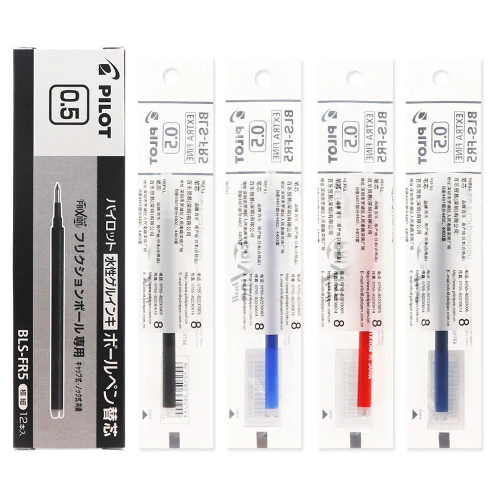 12Pcs Erasable Pen Refills, Black Friction Pen Rollerball Refills 0.5mm
