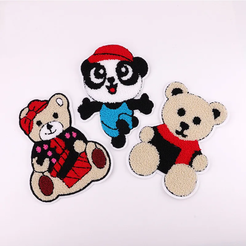 

2/1PCS/LOT Embroidery Panda Bear Cloth Stickers DIY semi-finished Clothing Sewing Animal Towel Patch