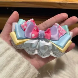 Chic Women's Cream Lace Bow Hair Clip - Fashionable Duckbill Hair Accessory (A)