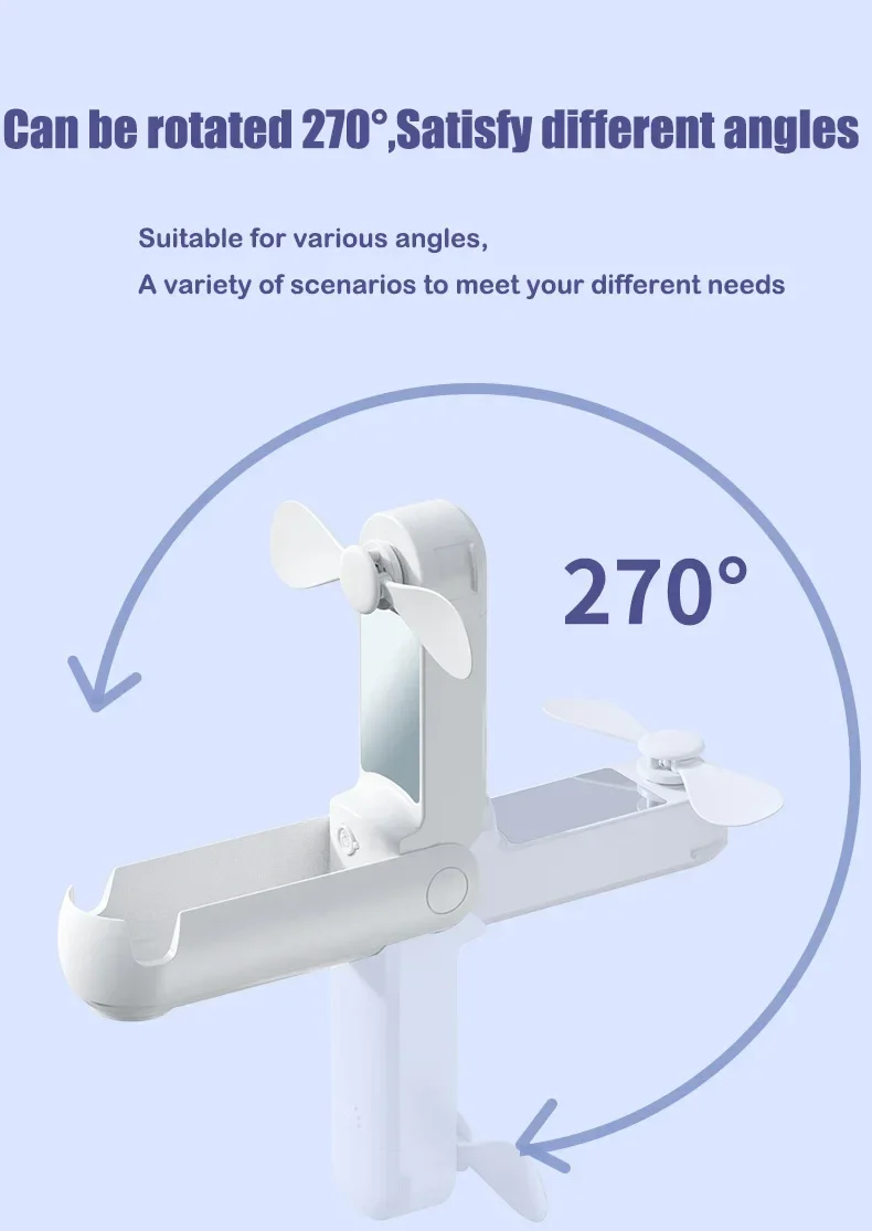 New Handheld Electric Fan USB Desktop Fan with LED Light Portable Mini Small Fan Mobile Phone Charging Bank Phone Stand Students 12 S8357a4435b404e9495538bb1dfeb324bY
