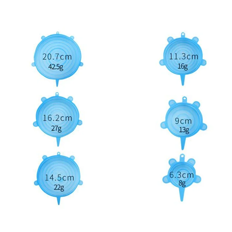 6 Pieces Food Grade Lid for Airtight Container Versatile Bowl Lid Seal Household Plastic Wrap Multi-functional Insurance Tensile