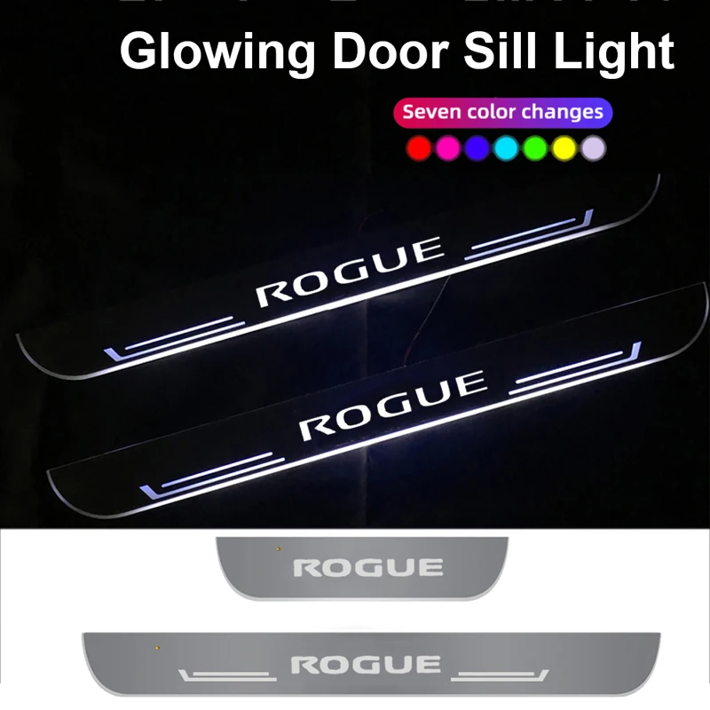 

Ambient Decorative Rechargeable Strip for Nissan Rogue Entry Pedal Pathway Light Car Front Rear Door Sill Illusory Color Lamp