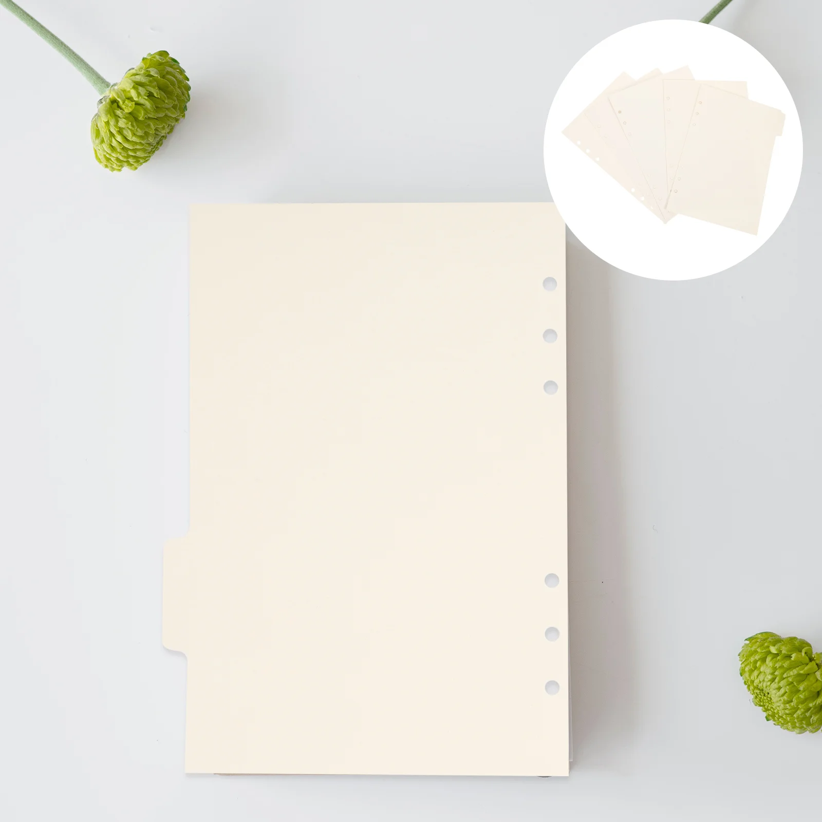 A5 Paper Index Divider Holes Binder Planner Notebook Paper Divider Separator Board Page Classification Tab Dividers