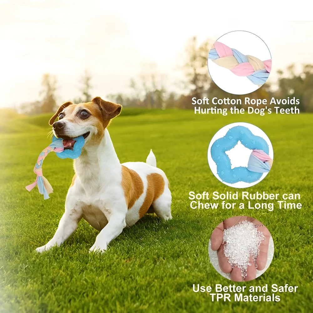 الكلب مضغ اللعب لتنظيف الأسنان TPR عقدة اللعب شائك دائرة حلقة لدغة مقاومة المولي تنظيف الأسنان لوازم التدريب الحيوانات الأليفة هدية